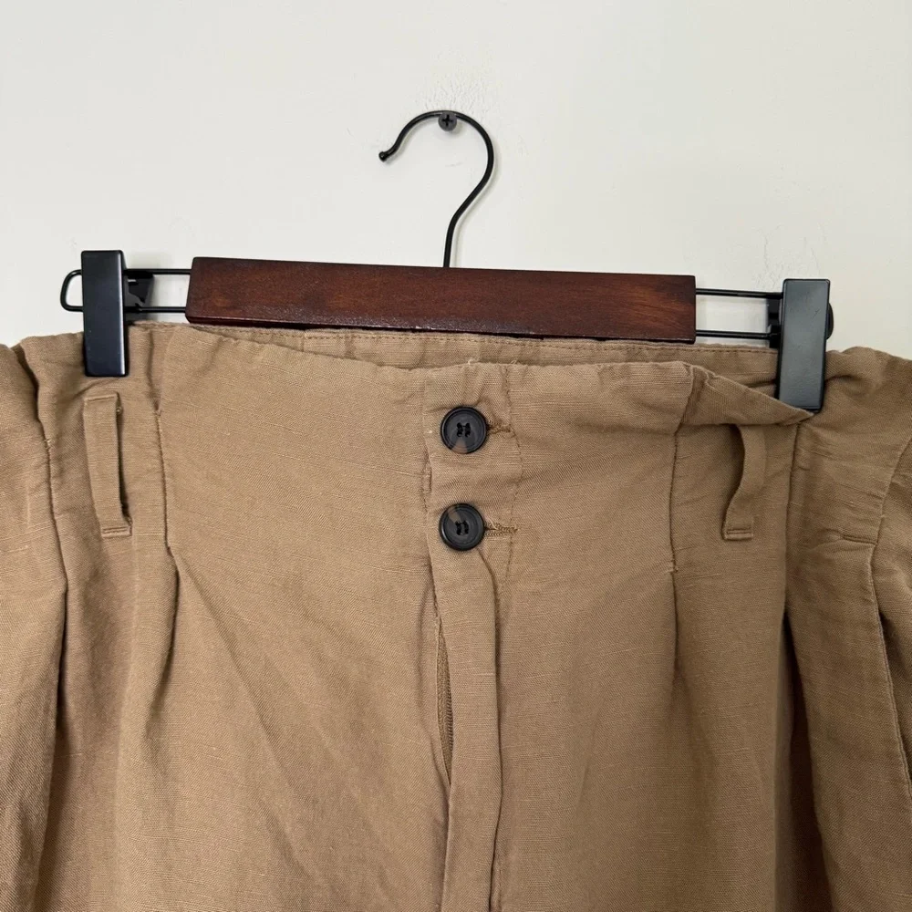 H&M Linen Blend Paperbag Waist Pants Size 10